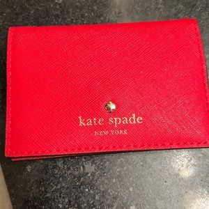 Bright Red Kate Spade Saffiano Leather Bifold Card Case